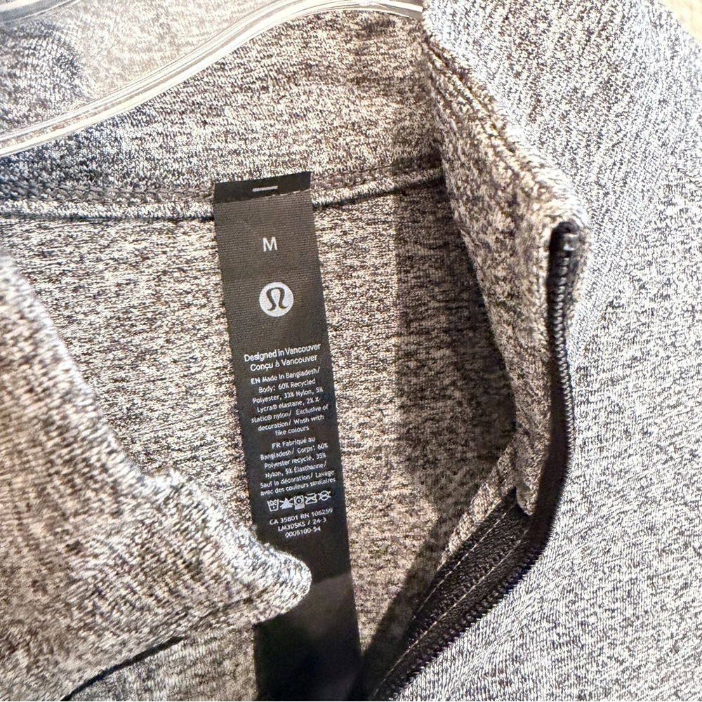 Lululemon Metal Vent Tech quarter Zip Pullover Heather Gray Running Training  M - Picture 3 of 7